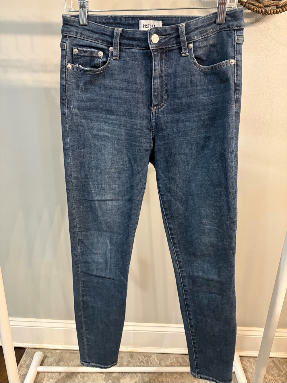 pistola Slim High-Rise Skinny Jeans in Medium Blue Wash size 28